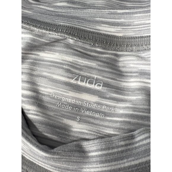 Zuda Space Dye Knit Tank with Seaming Detail Womens S Gray White Athleisure NEW - Picture 4 of 7